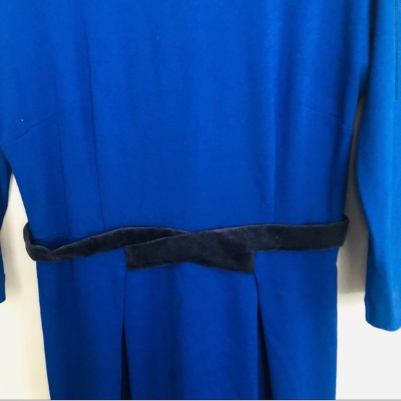 Anthropologie Girls from Savoy Blue & Black A-Line Dress Size M - Picture 4 of 8